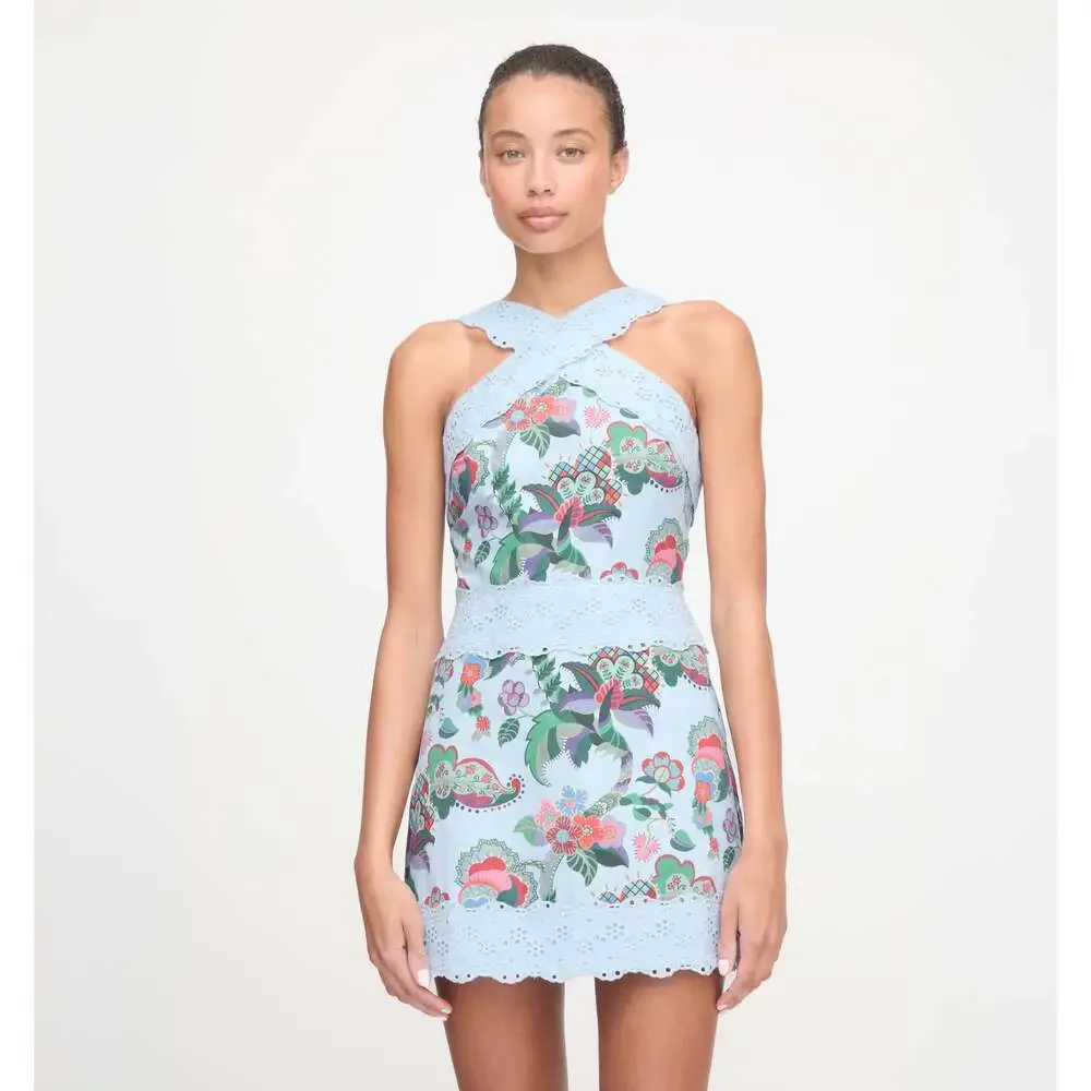 Hill House Home The Meagan Dress - Light Blue Jungle Floral Size S - Picture 2 of 3